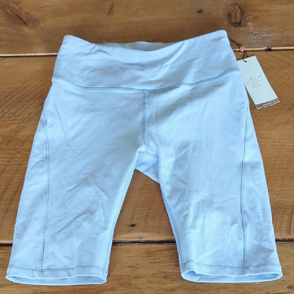 🪞 NWT CALIA by Carrie Underwood Blue Bike Shorts High Waist Size Small